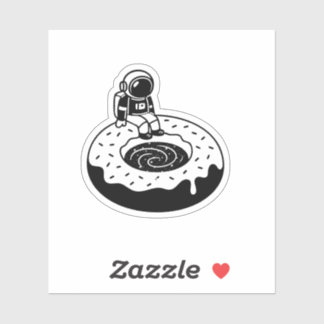 Chill Astronaut on Donut Black Hole – Space Doodle Sticker