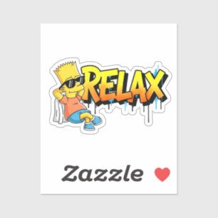 Chill Bart Relax Graffiti Urban Stijl Grafische T- Sticker