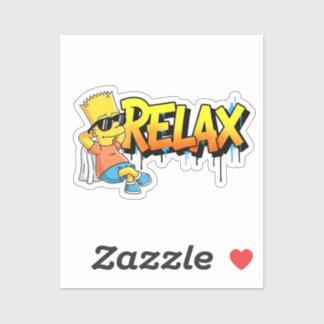 Chill Bart Relax Graffiti Urban Style Graphic Tee Sticker