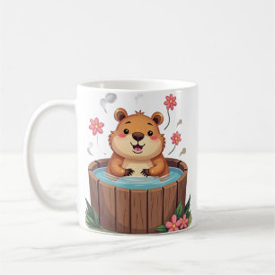 Chill Capybara Bubbelbad Sticker - Ontspanningsvib Koffiemok