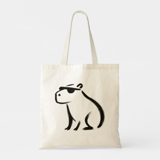 Chill Capybara – Inktborstel Design Canvas tas (Achterkant)