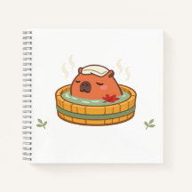 Chill Capybara Onsen Warmwaterbron Cute Notitieboe