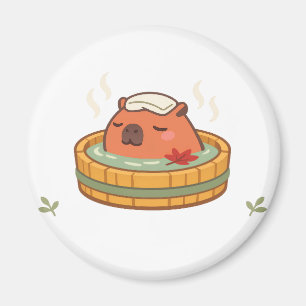 Chill Capybara Onsen Warmwaterbron Koelkastmagneet Magneet
