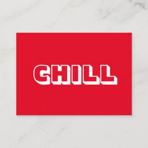 Chill, carte rouge moderne et audacieuse