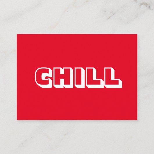 Chill, carte rouge moderne et audacieuse (Devant)