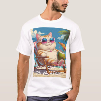 Chill Cat Beach Vibes - T-Shirt de vacances amusan