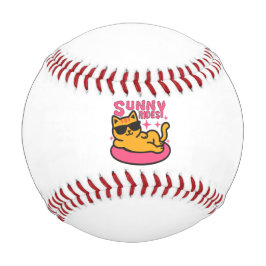 Chill cat cartoon op floatie in zonnige stemming