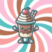 Chill Chocolade Milkshake Pun Sticker (Voorkant)