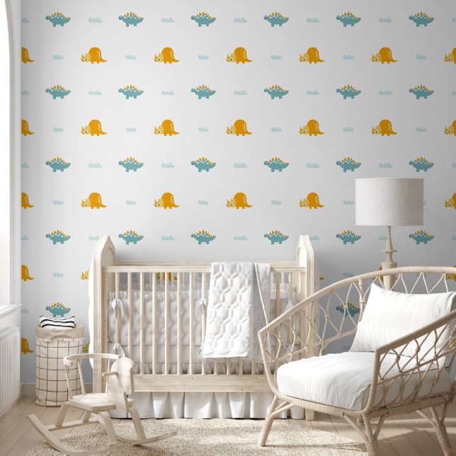"Chill Cloud Dinosaur" Behang (Kinderen)