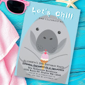 Chill Cute Manatee Invitation Anniversaire de enfa