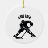 chill dash kerst hockeyspeler Coach Keramisch Ornament (Achterkant)