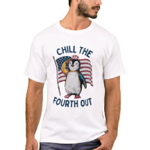 Chill De Vierde Uit Grappige Pinguïn USA Vlagر