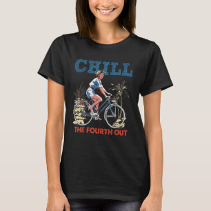Chill de vierde uit retro fiets meisje gelukkig 4t t-shirt