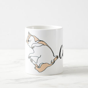 Chill Dog Mok - Schattigee Lazy Cat Line Art