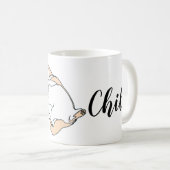 Chill Dog Mug - Cute Lazy Cat Line Art (Devant droit)