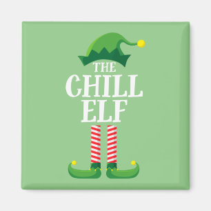 Chill Elf Matching Family Group kerstparty Magneet
