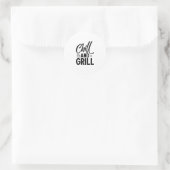 Chill en Grill BBQ Ronde Sticker (Tas)