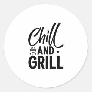 Chill en Grill BBQ Ronde Sticker