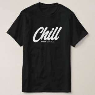 Chill en grill grappig zwarte BBQ t shirt voor man
