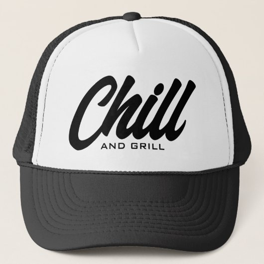 Chill en grill grappige BBQ party trucker hat Pet (Voorkant)