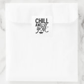 Chill en Grill Vierkante Sticker (Tas)