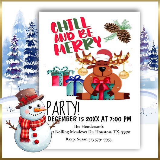 Chill Et Soyez Joyeux Noël Invitation