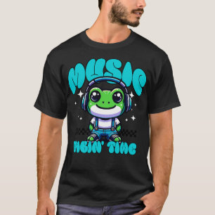 Chill Frog Hoofdtelefoon Muziek T-shirt Schattige