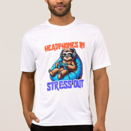 Chill Gamer Sloth Hoofdtelefoon Controller Ontspan T-shirt