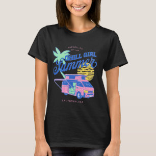 Chill Girl Zomer Retro Van Design – Californië VI T-shirt