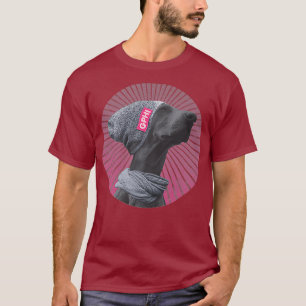 Chill Grappige Pensive Hipster Hond Hot Pink T-shirt