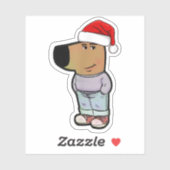 Chill Guy Dog Christmas Pet Funny Chill Guy Meme Sticker (Vel)