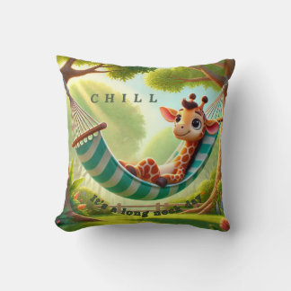 Chill - Het is een lange nek dag Giraffe Kussen