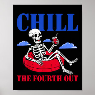 Chill het vierde uit skelet USA Patriotic 4th of Poster