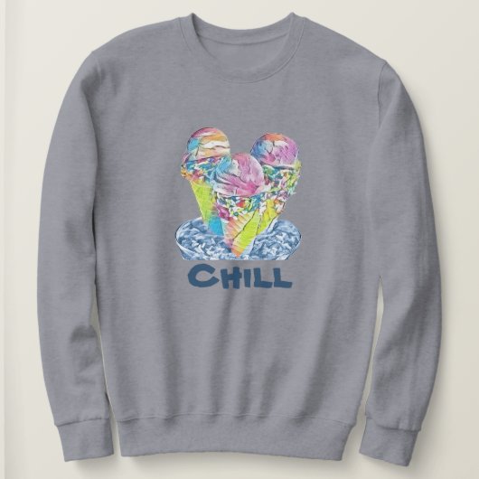 Chill Ice crème Sweatshirt (Design voorkant)