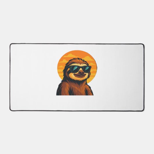 Chill Luiaard met Zonnebril - Retro Sunset Vibes C Bureaumat (Voorkant)