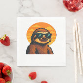 Chill Luiaard met Zonnebril - Retro Sunset Vibes C Servet (Insitu)