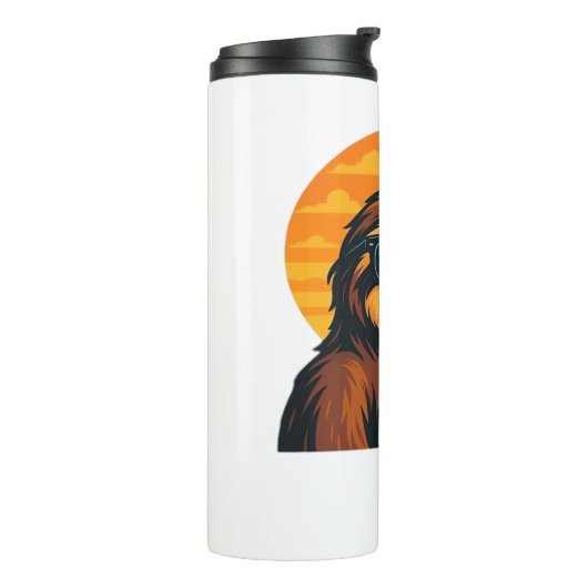 Chill Luiaard met Zonnebril - Retro Sunset Vibes C Thermosbeker (Gedraaid links)