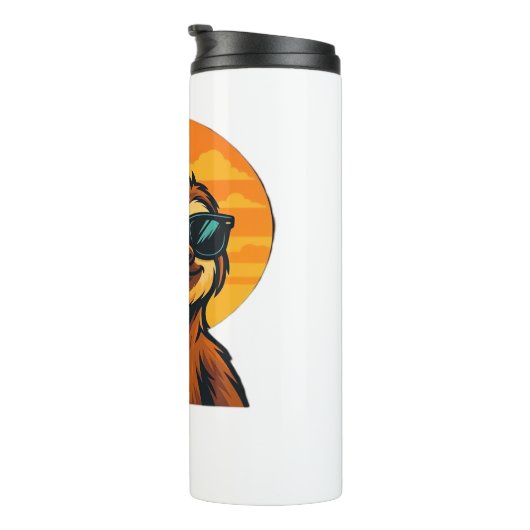 Chill Luiaard met Zonnebril - Retro Sunset Vibes C Thermosbeker (Geroteerd rechts)