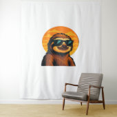 Chill Luiaard met Zonnebril - Retro Sunset Vibes C Wandkleed (In situ)