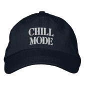 Chill Mode Aangepaste tekst Ontspannen Vibes Navy  Geborduurde Pet (Voorkant)