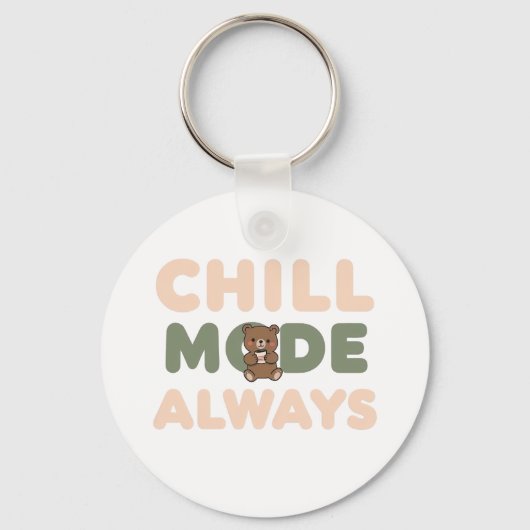 "Chill Mode Always" with a Relaxing Sloth Sleutelhanger (Achterkant)