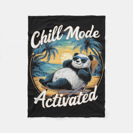 Chill Mode geactiveerd Funny Panda Chilling in de  Fleece Deken (Voorkant)