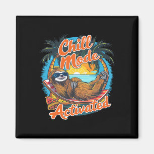 Chill Mode Geactiveerd Luiaard Hangmat Strand Zons Magneet