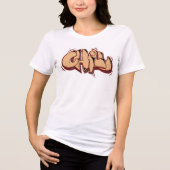Chill moderne graffiti chocoladebruin Tri-Blend shirt (Voorkant)