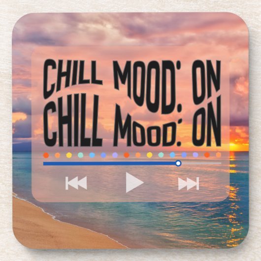 Chill Mood On Retro Beach Art Bier Onderzetter (Voorkant)