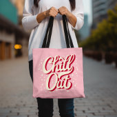 Chill Out Canvas tas, leuke en stijlvolle roze Can Draagtas