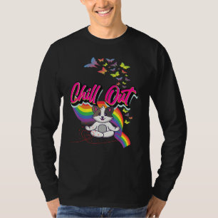 Chill-out Cute Cat Meditate-assistent Grafisch T-shirt