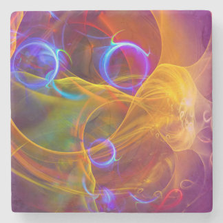 Chill-out, kleurrijke digitale Abstracte kunst Stenen Onderzetter