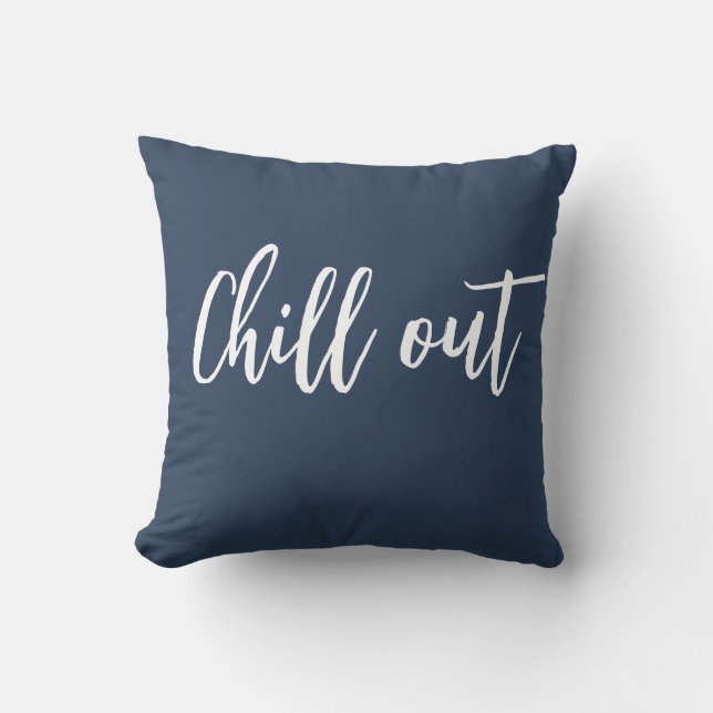 Chill Out Sierkussen Indigo Blauw Wit (Voorkant)