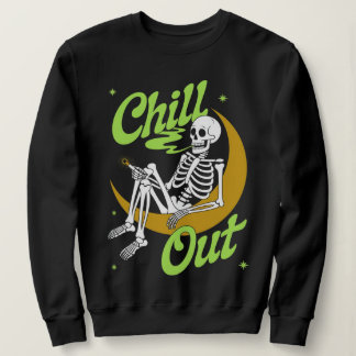 Chill Out Skeleton bij het roken van de maan Trui